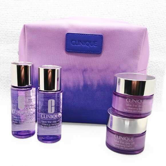 CLINIQUE Take The Day Off Makeup Remover Bundle with Purple Ombre Bag - Picture 4 of 9